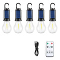 Set of 5 solar LED lantern bulbs warm white light outdoor path garden decoration 58x190mm