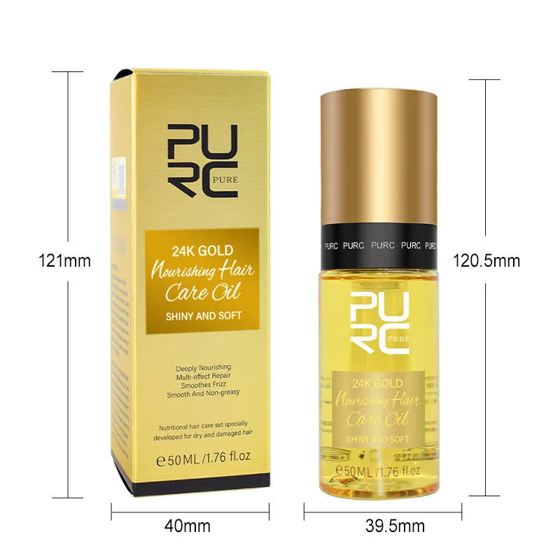 50ml yellow hair care essential oil bottle for scalp treatment and curly hair repair