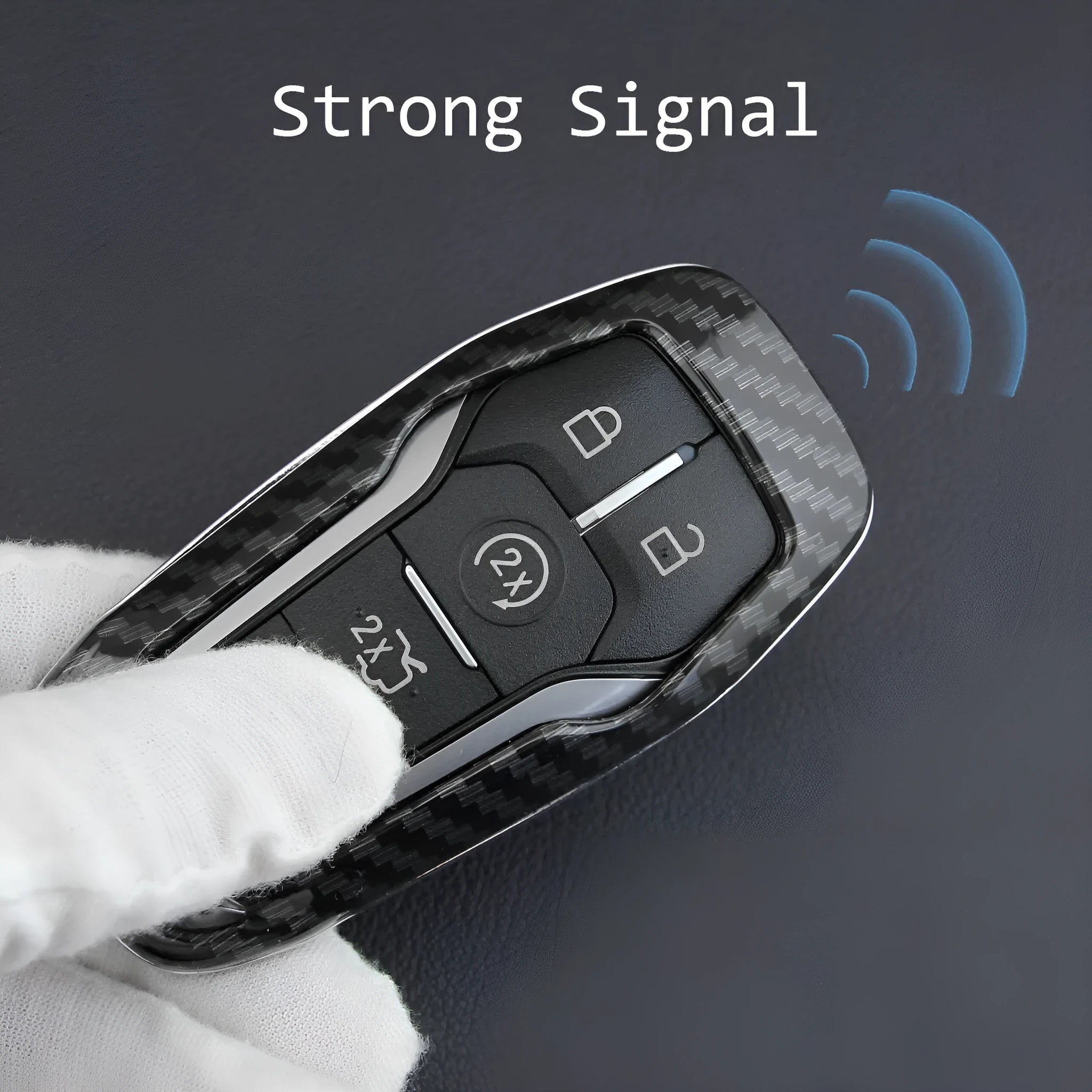Plastic remote control protective shell with a buckle fastener for a car key.