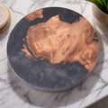 Nordic wooden style Kung Fu tea coaster in heat insulation resin, 9.8cm diameter
