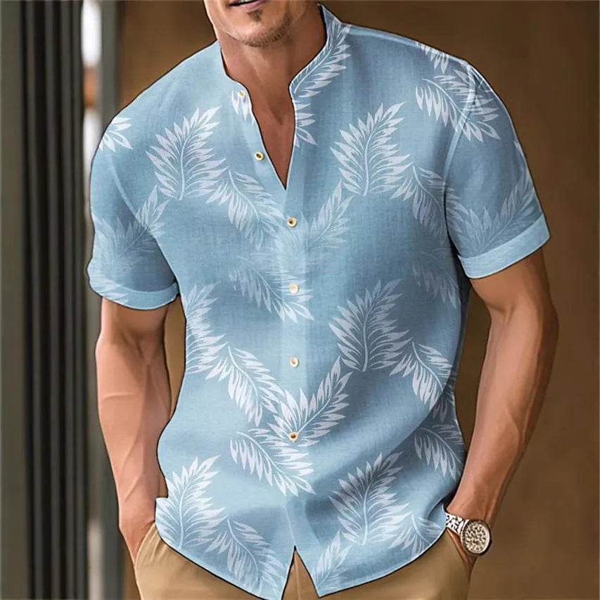 Casual men's polyester printed shirt in multiple colour options, sizes S to 4XL