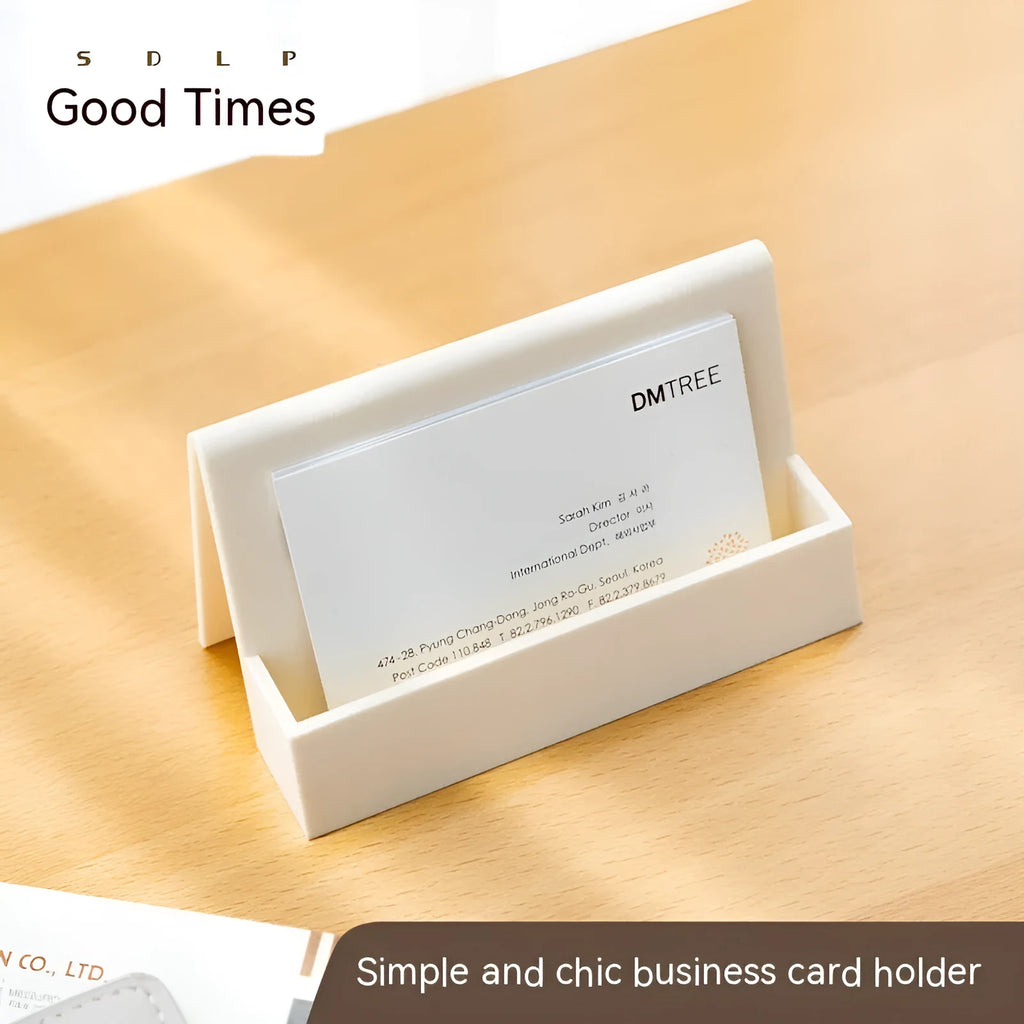 Creative PS business card stand geometric shape 2mm thickness holds 20 cards brown