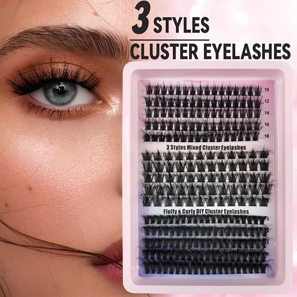 Large capacity false eyelash storage box measuring 13.7cm with mixed eyelashes organised inside