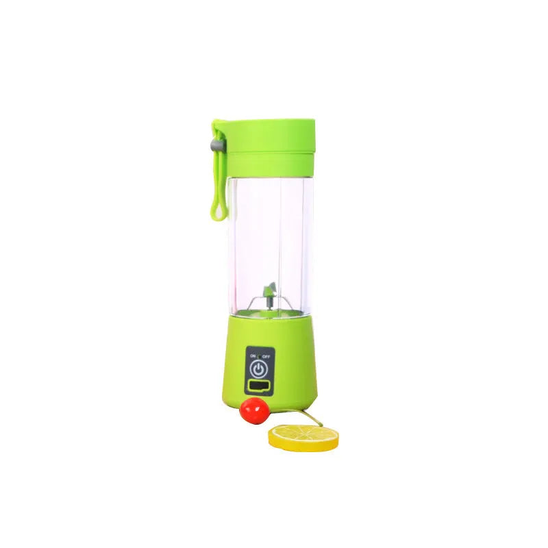 Mini USB electric citrus juicer in pink with stainless steel 304 blade and portage rope