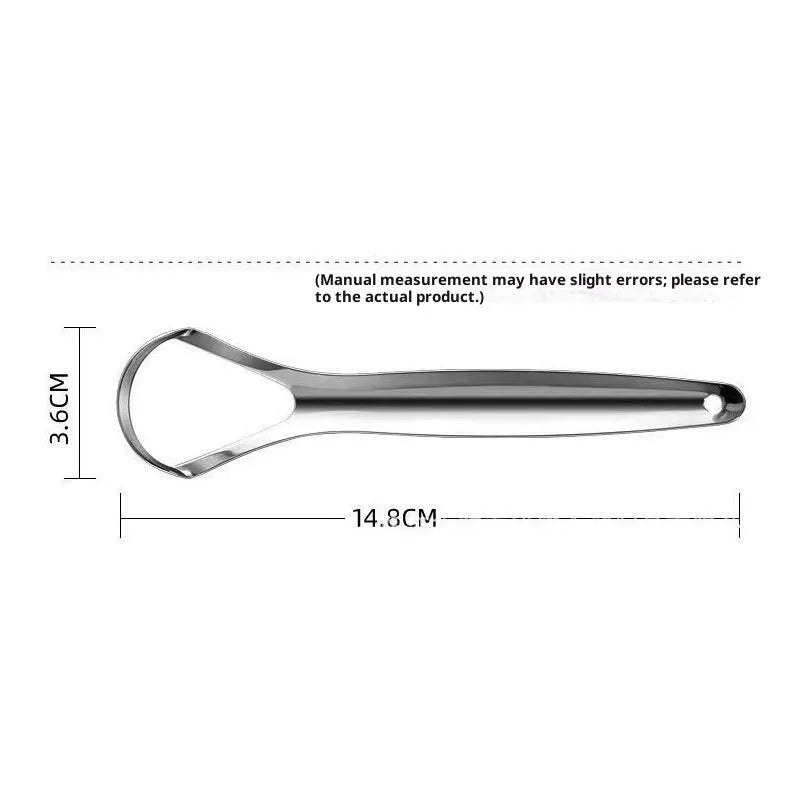 Stainless steel tongue coating cleaner set with two U-shaped scrapers in pearlescent bags