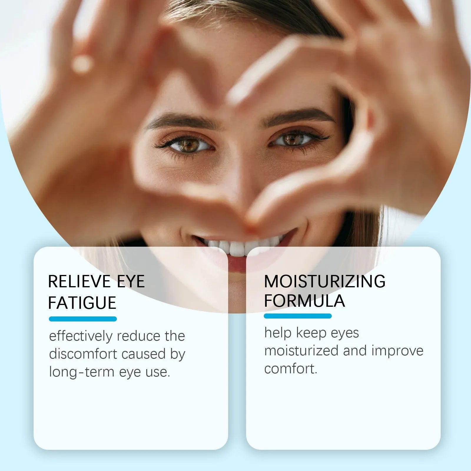 Moisturizing eye drops with mint leaf and sodium hyaluronate in a clear bottle