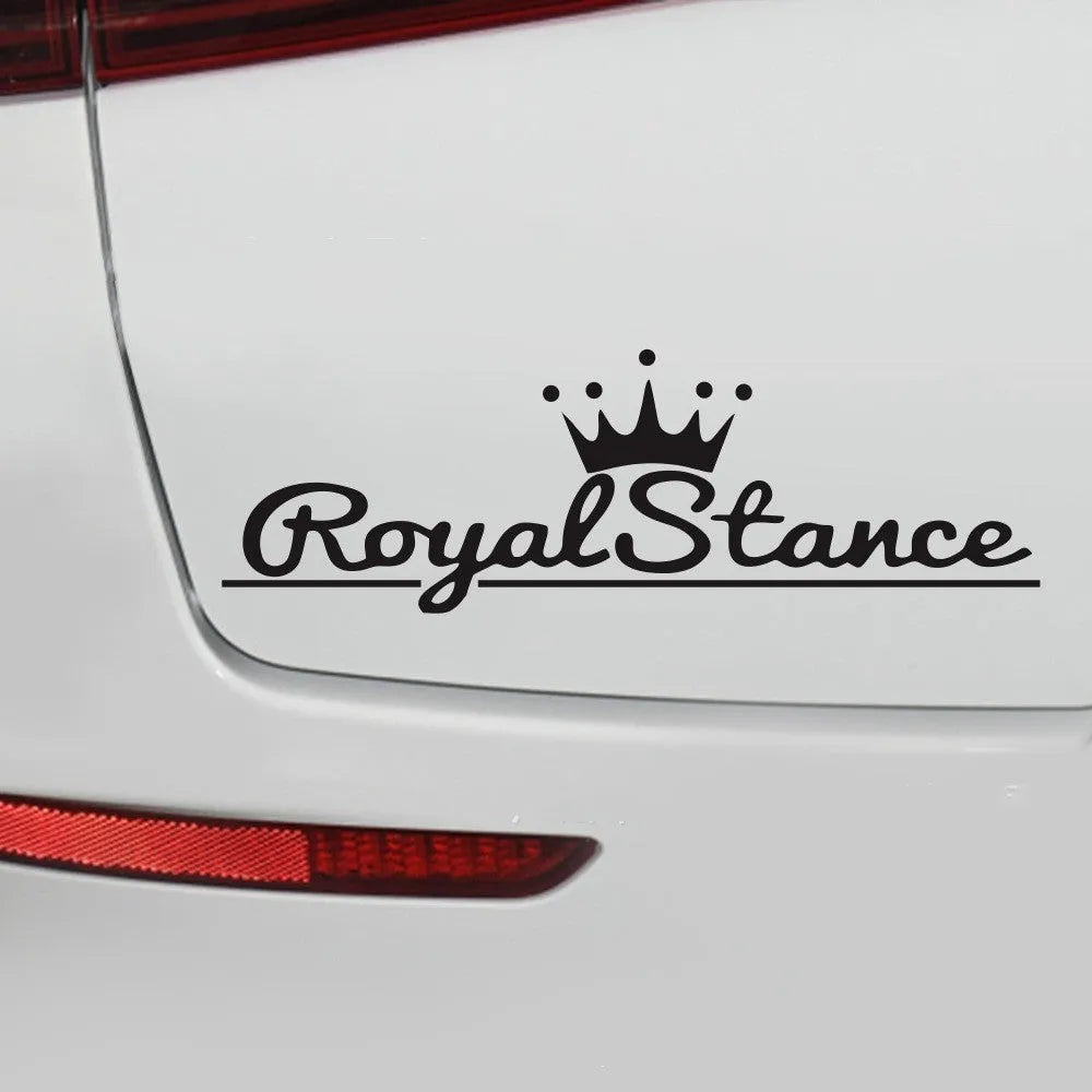Reflective crown decoration car sticker in black white or color made of PET vinyl measuring 30x12cm