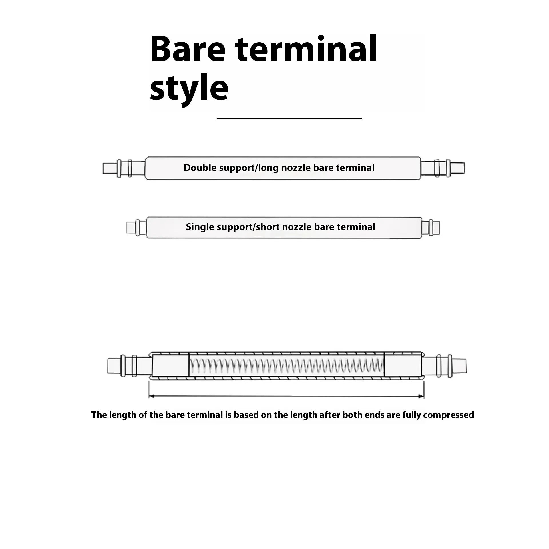 Watch bolt auricular needle spring shaft accessories parts in six sizes from 21mm to 26mm