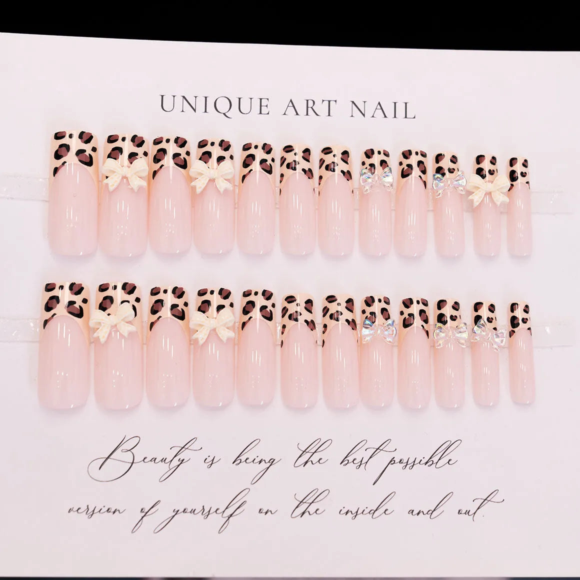 Leopard print butterfly nail art stickers in WM296 colour for decorative manicure enhancement