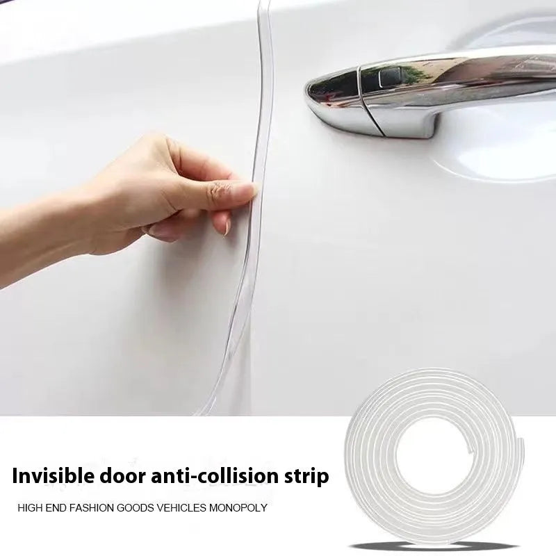 Transparent PVC car door bumper strip protection for universal fit on all vehicle door edges