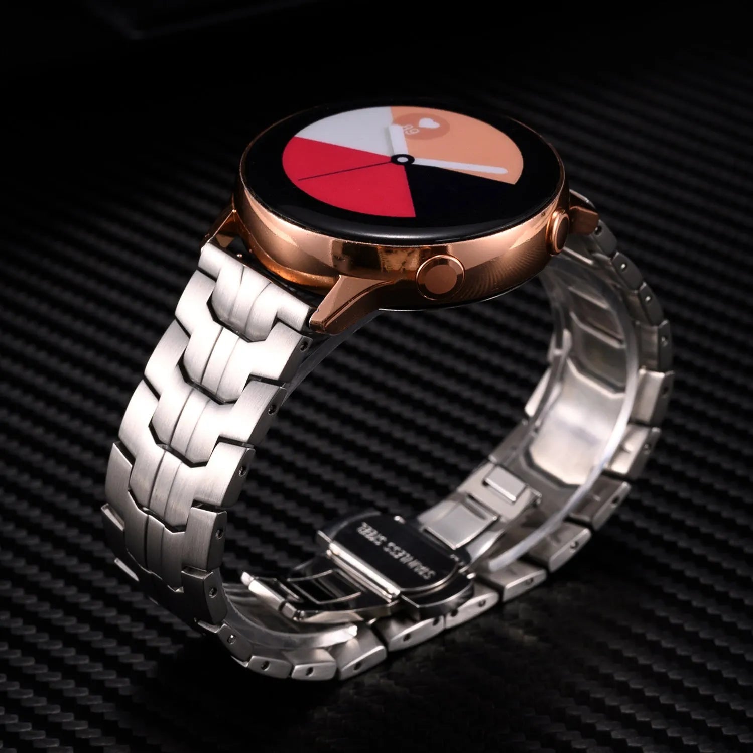 Stainless steel smartwatch band for Samsung Galaxy Watch with multiple colour options