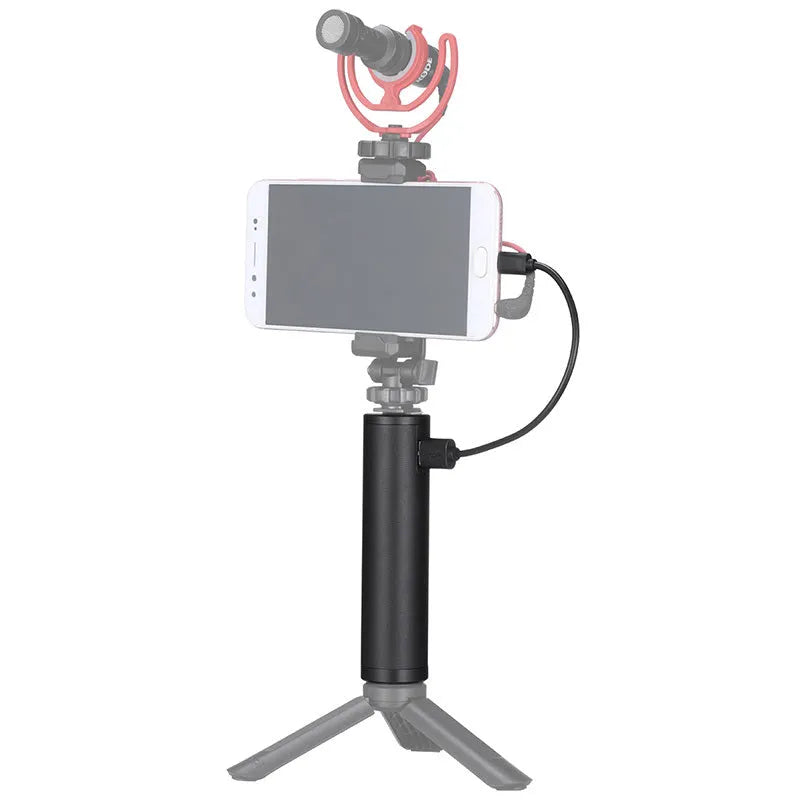 Black aluminium alloy charging treasure handle power bank with integrated grip