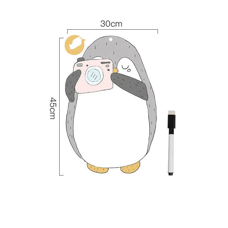 Nordic penguin design refrigerator message board 45cm by 30cm soft magnet coated paper