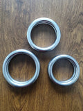 Iron Arm Skill Wing Chun carbon steel training ring shown in three sizes.