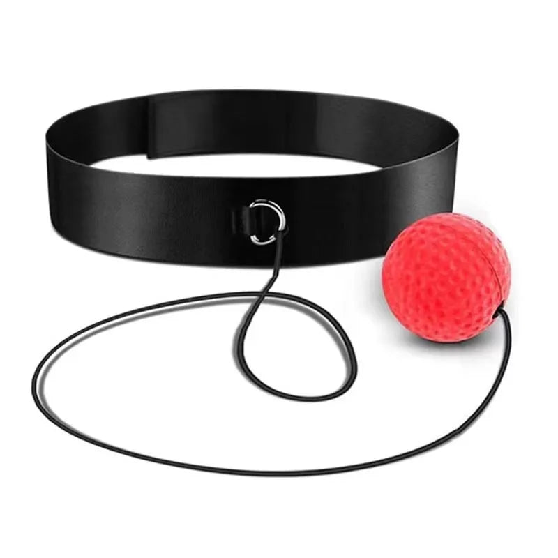 Head-mounted boxing reaction training set with multiple balls and adjustable headbands