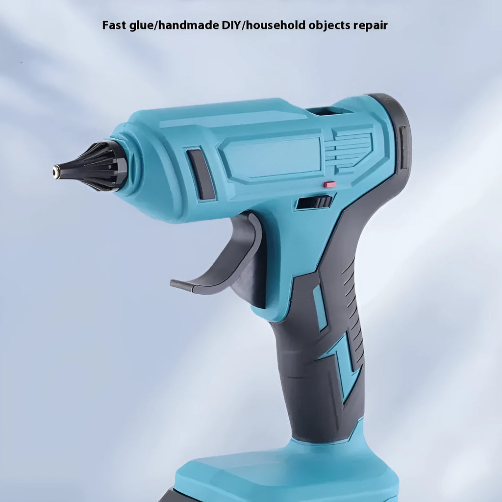 Rechargeable lithium electric hot melt glue gun 21V bare metal with 2 batteries and glue sticks