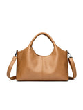 New fashion women's genuine leather cross-body bag in beige with large capacity and soft construction
