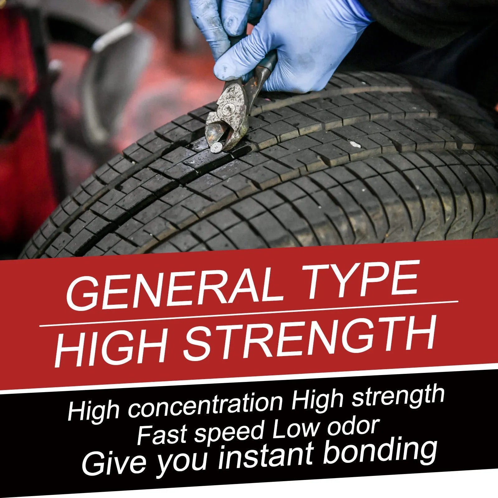 30ml bottle of car tire crack repair glue with acrylic resin and hydroxyethyl fiber