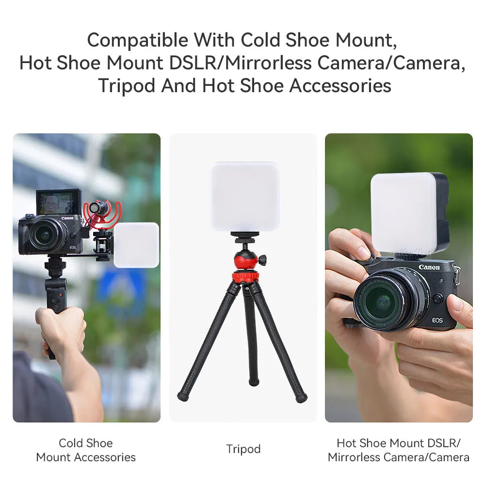 Universal top flash LED mini square outdoor pocket light tripod with rotatable head