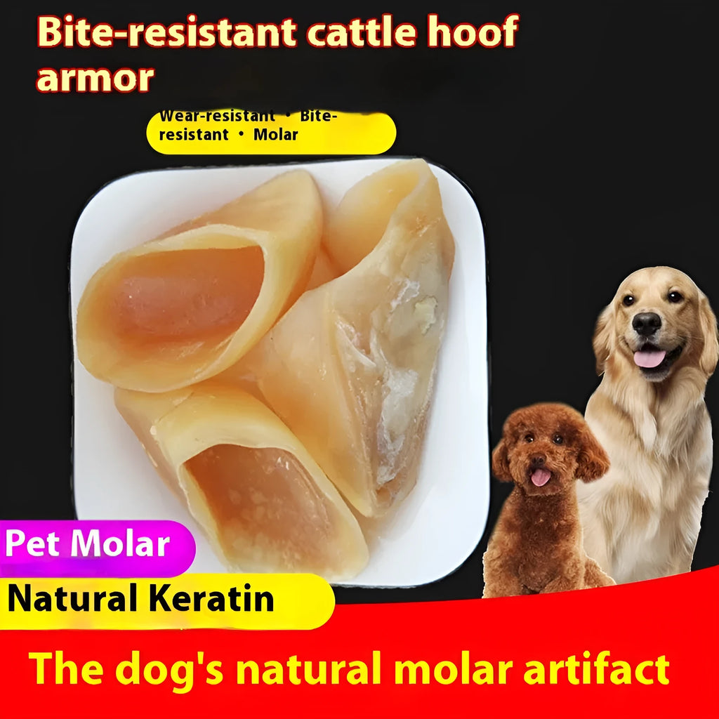 Natural tan cowhide hoof shell dog chew for small and large breeds