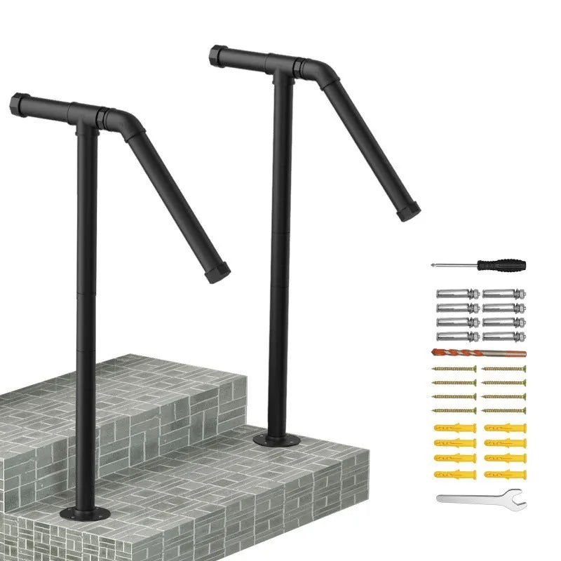 Black metal American-style ladder support bracket for wall-mounted loft ladders