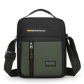 Men's casual nylon messenger bag in green colour with shoulder strap