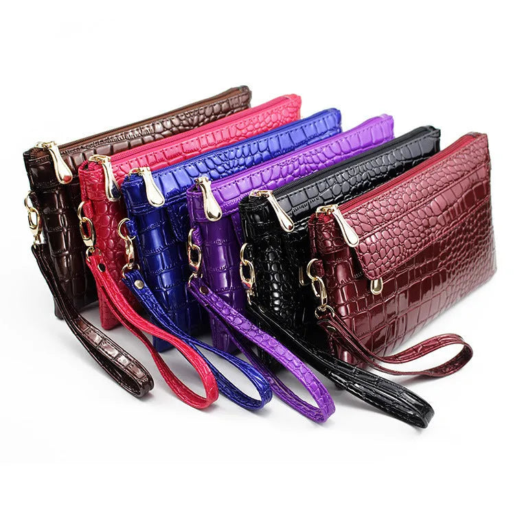 Women's fashion shoulder messenger bag in black, soft PU, horizontal square shape, 24cm width