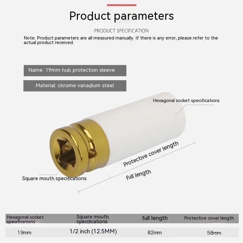 45# steel hexagon impact socket in 17mm for pneumatic wrench tyre removal