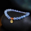 Natural crystal bracelet with 8mm round ice translucent beads and sequins element