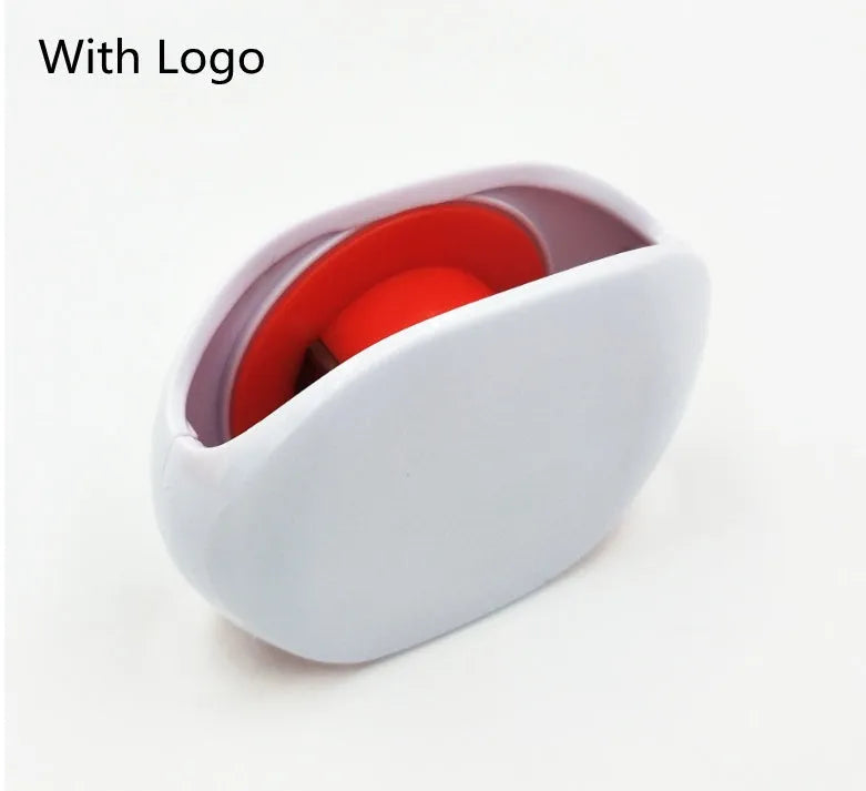 Automatic earphone cable winder retractor in multiple colours showing compact size