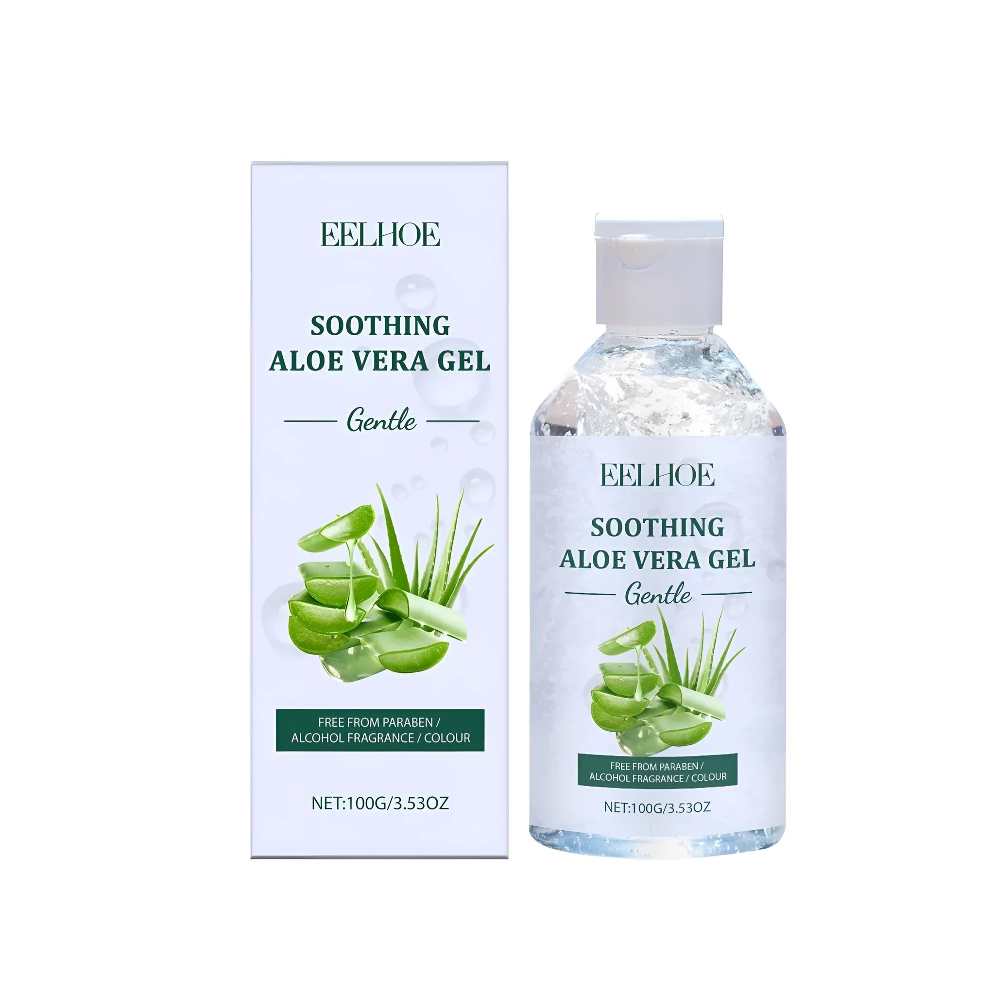 A single 100g tube of clear aloe vera gel for skincare hydration.