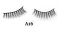 Handmade 3D mink full strip false eyelashes in style A01 against a white background