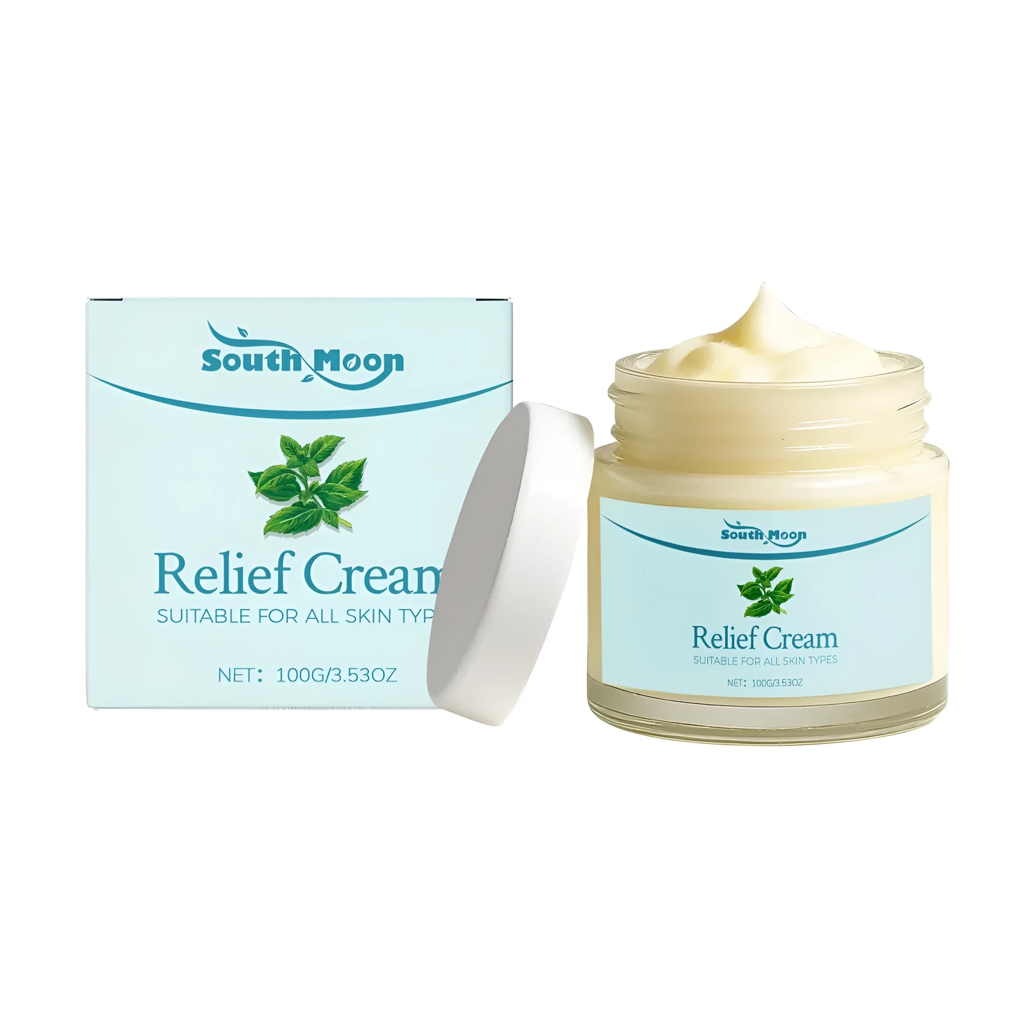 100g relief cream with peppermint leaves, shea butter and olive oil in a tube