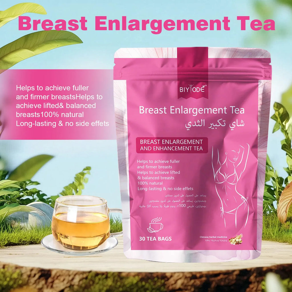 Private label breast enhancement tea bags by BIYODE, 30 herbal supplement tea bags per box, custom formula OEM ODM