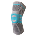 Sky blue elastic fibre knee pads with silicone protection for basketball and running sports