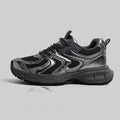 Spring casual platform sneaker with PU mesh upper, EVA sole, and lace-up closure in gray colour