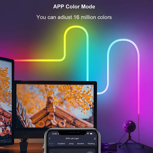 3-metre RGB neon light strip with remote control for Bluetooth and WIFI connectivity