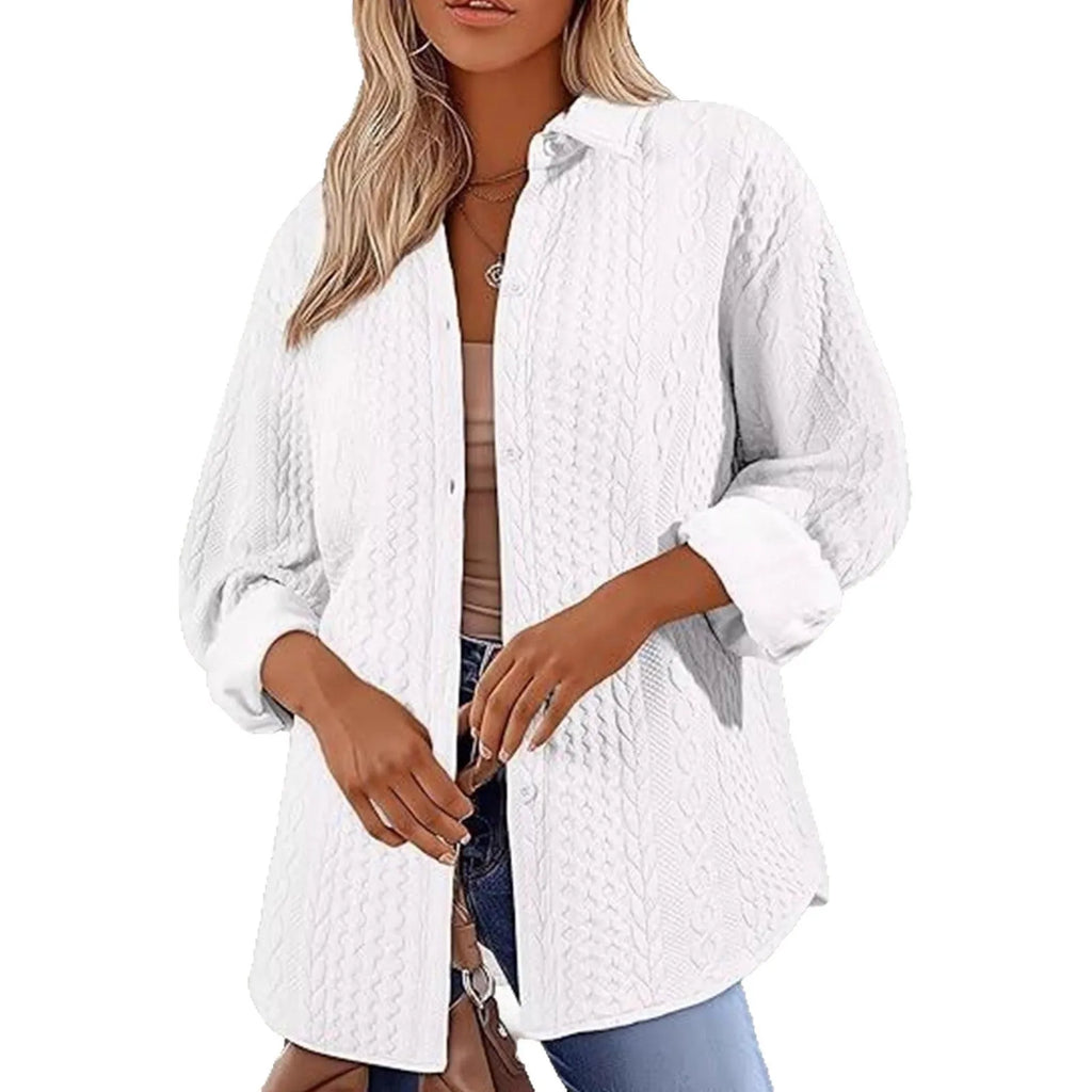 Women's black solid colour long-sleeved knitted cardigan sweater laid flat