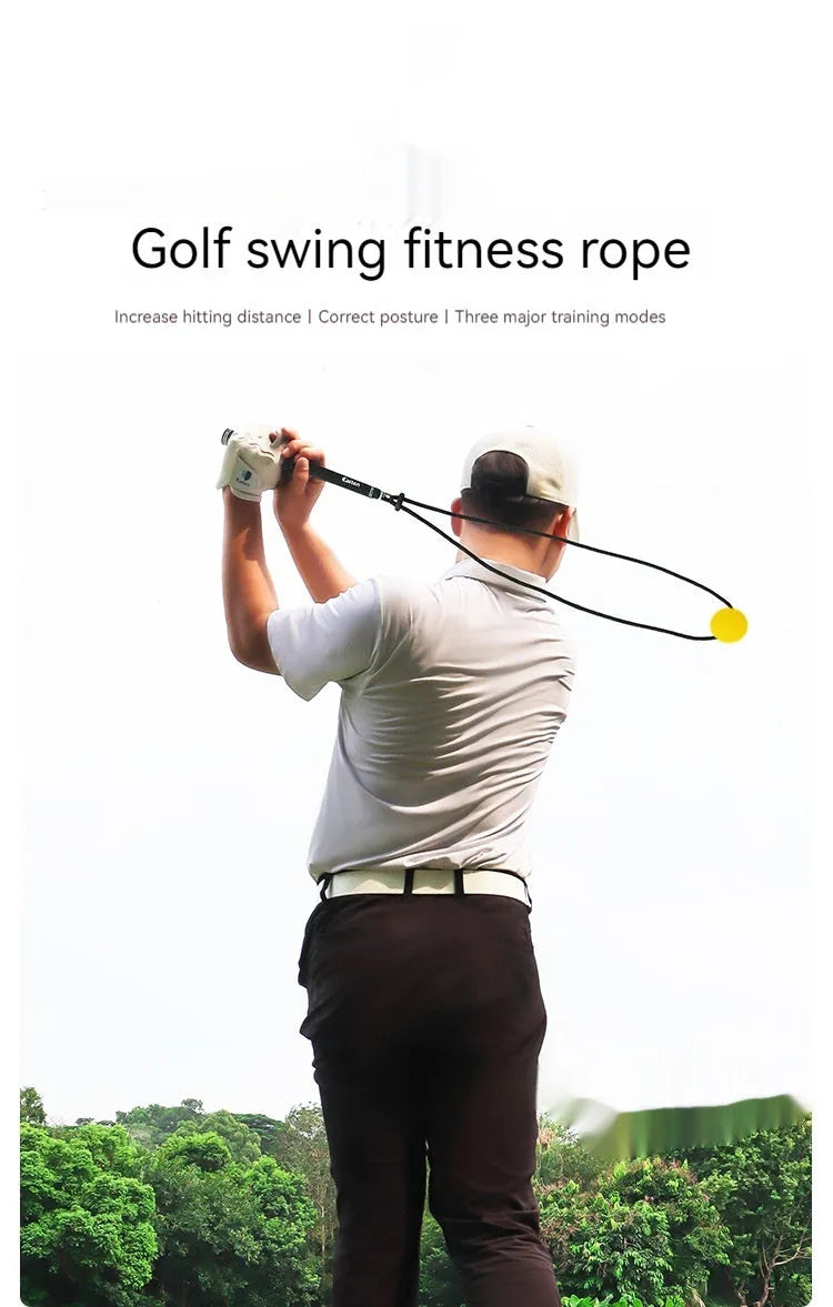 Black silicone golf swing correction rope trainer for physical practice