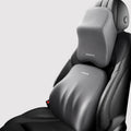 Car memory foam lumbar pillow set with headrest and waist rest in geometric pattern, black colour option
