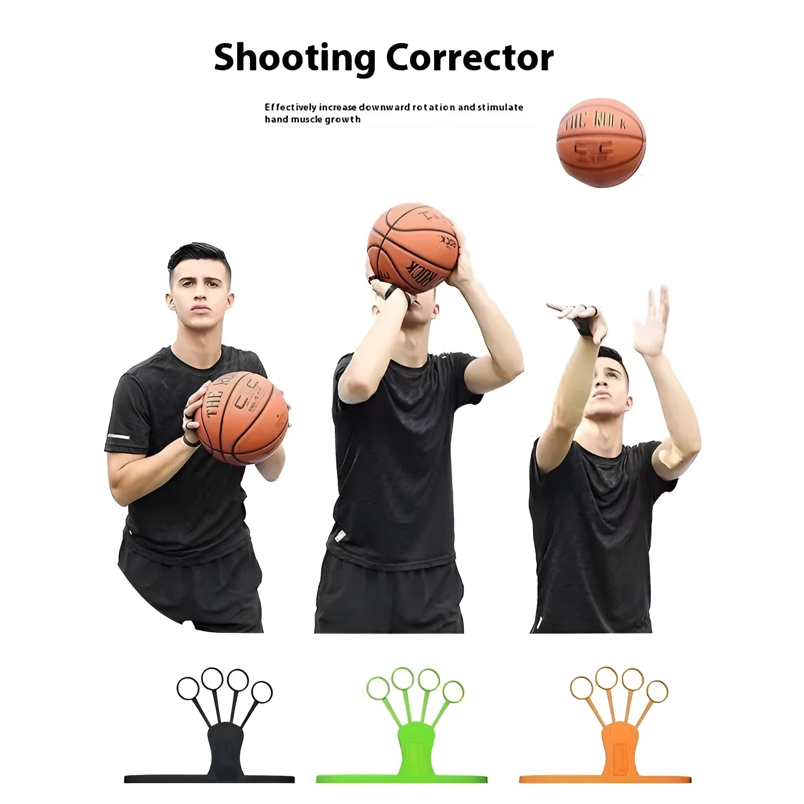 Shooting brace for five fingers three points training in black and orange colour option