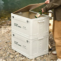 Large white foldable plastic storage box with 45L capacity for household organisation.