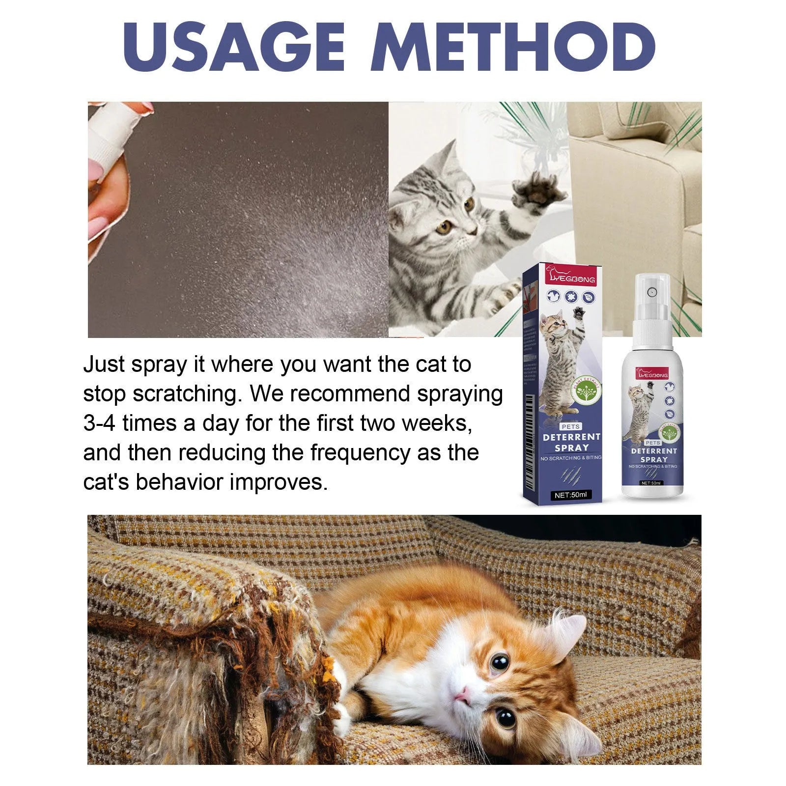 50ml restricted area spray for cats and dogs scratching deterrent in box