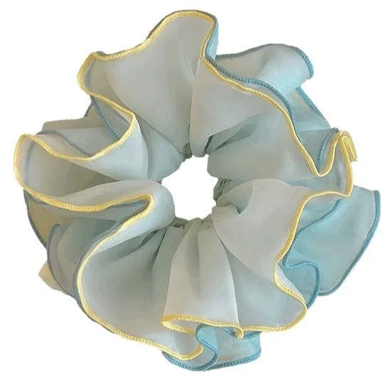 Summer refreshing contrast colour cloth hair band in mint green, orange, and pink purple