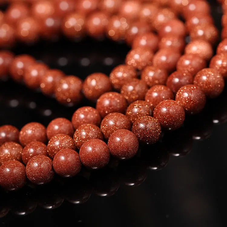 Golden star stone bracelet ornament with 108 nugget pieces and multi-circle design featuring fu character