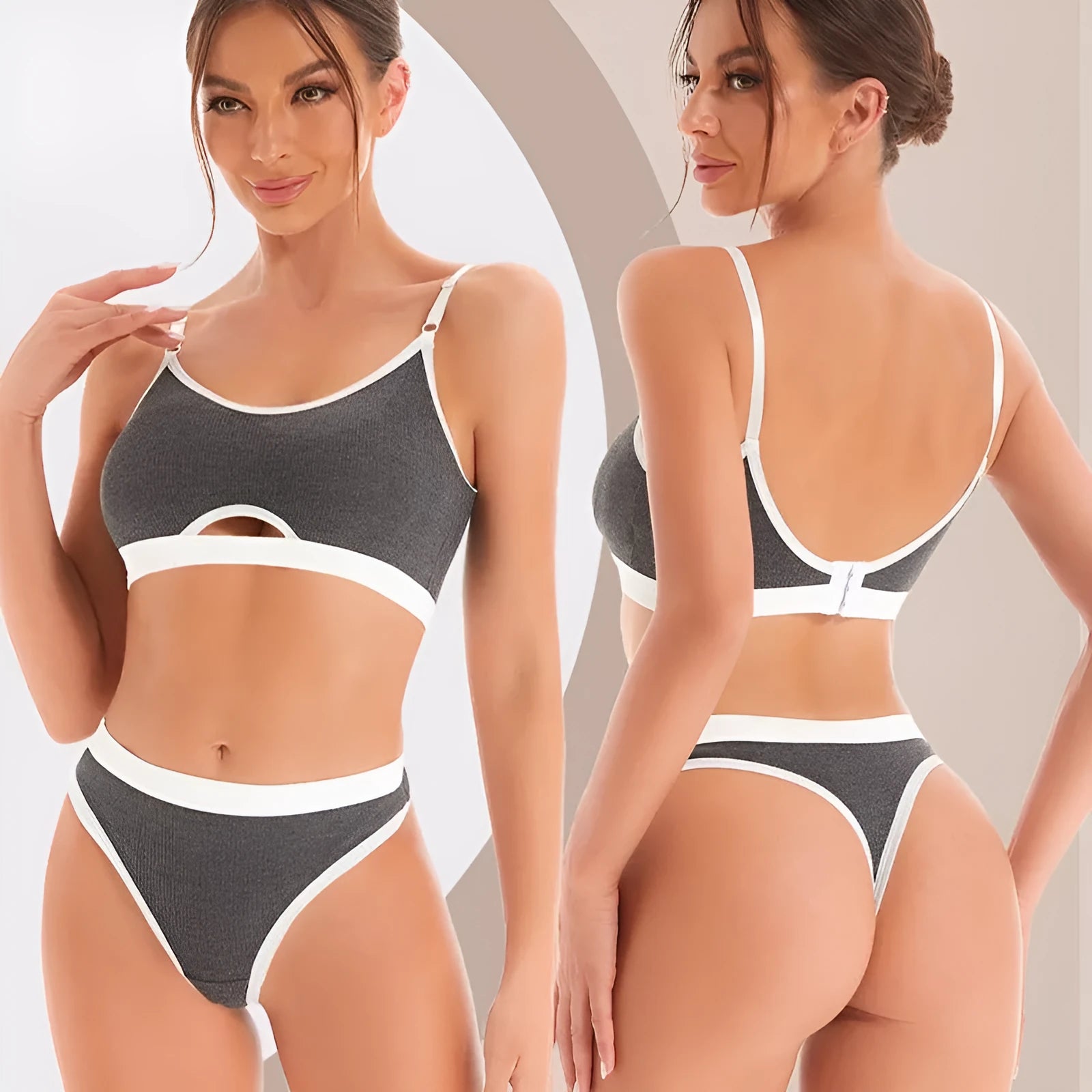 Sports underwear vest with moulded cups and contrast back design in multiple colour options