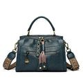 Women's soft PU crossbody bag in retro style with sandwich pocket, horizontal square shape
