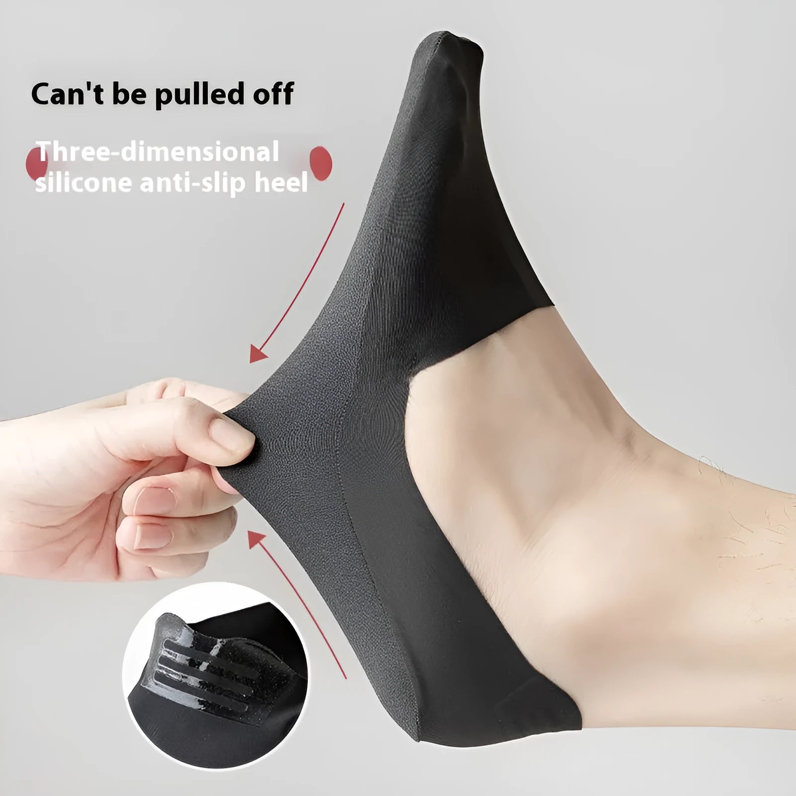 Men's cotton invisible socks in solid colour, sweat-absorbent non-slip boat socks free size 39-45
