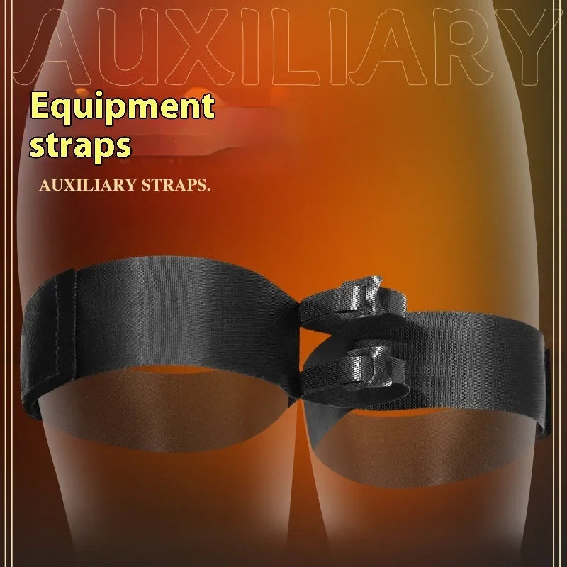 Black knitted adjustable strap for adult toy hands-free use