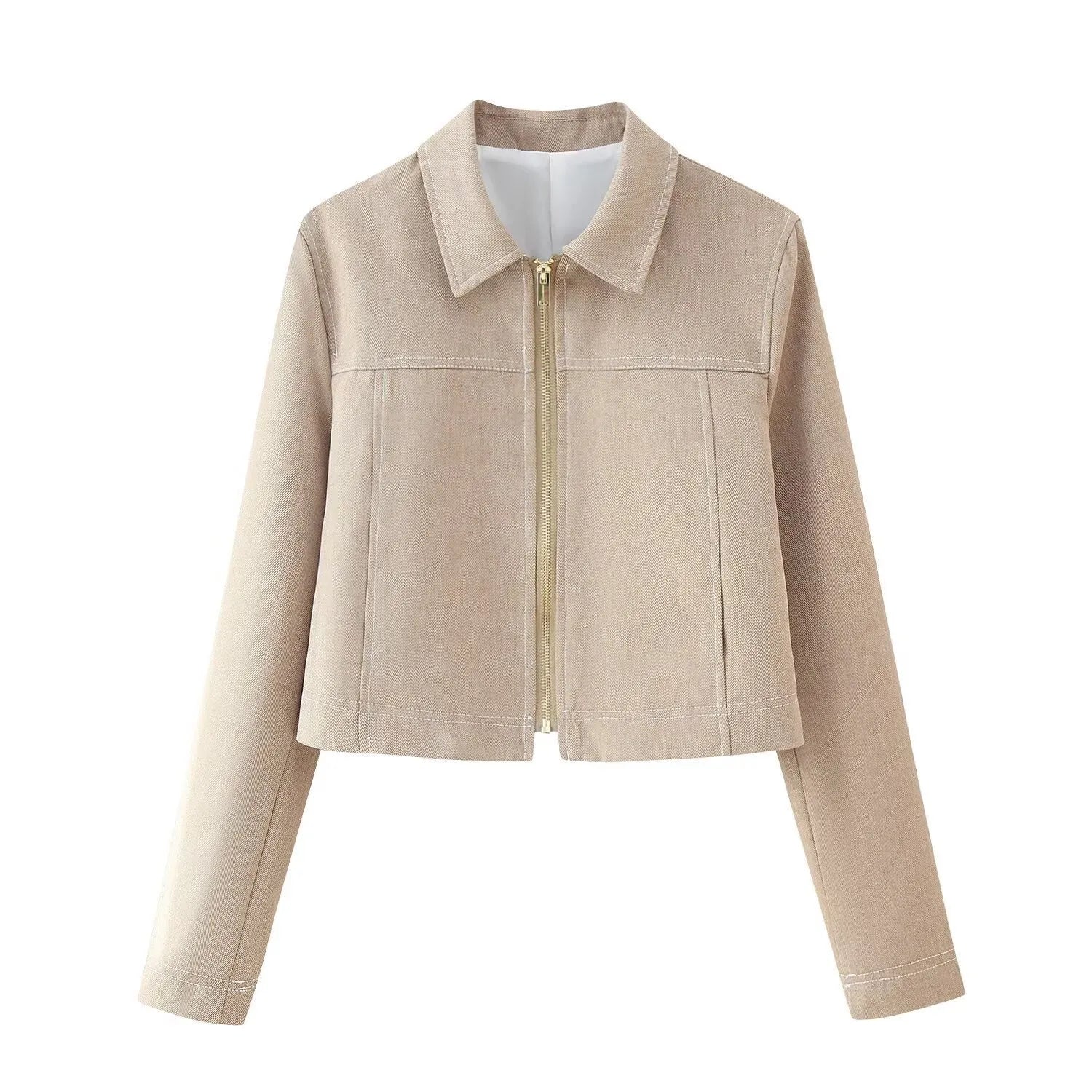 Women's summer casual suit with herringbone pattern embroidery on long sleeve coat and straight-leg trousers